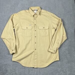 VTG Carhartt Shirt Mens Large Yellow Workwear Outdoor Rancher Heavy USA Warm